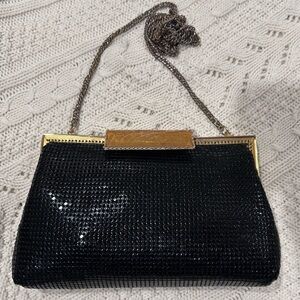 Vintage Elegant Black Evening Clutch by Whiting and Davis
